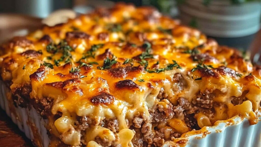 Mac and Cheese Meatloaf Casserole